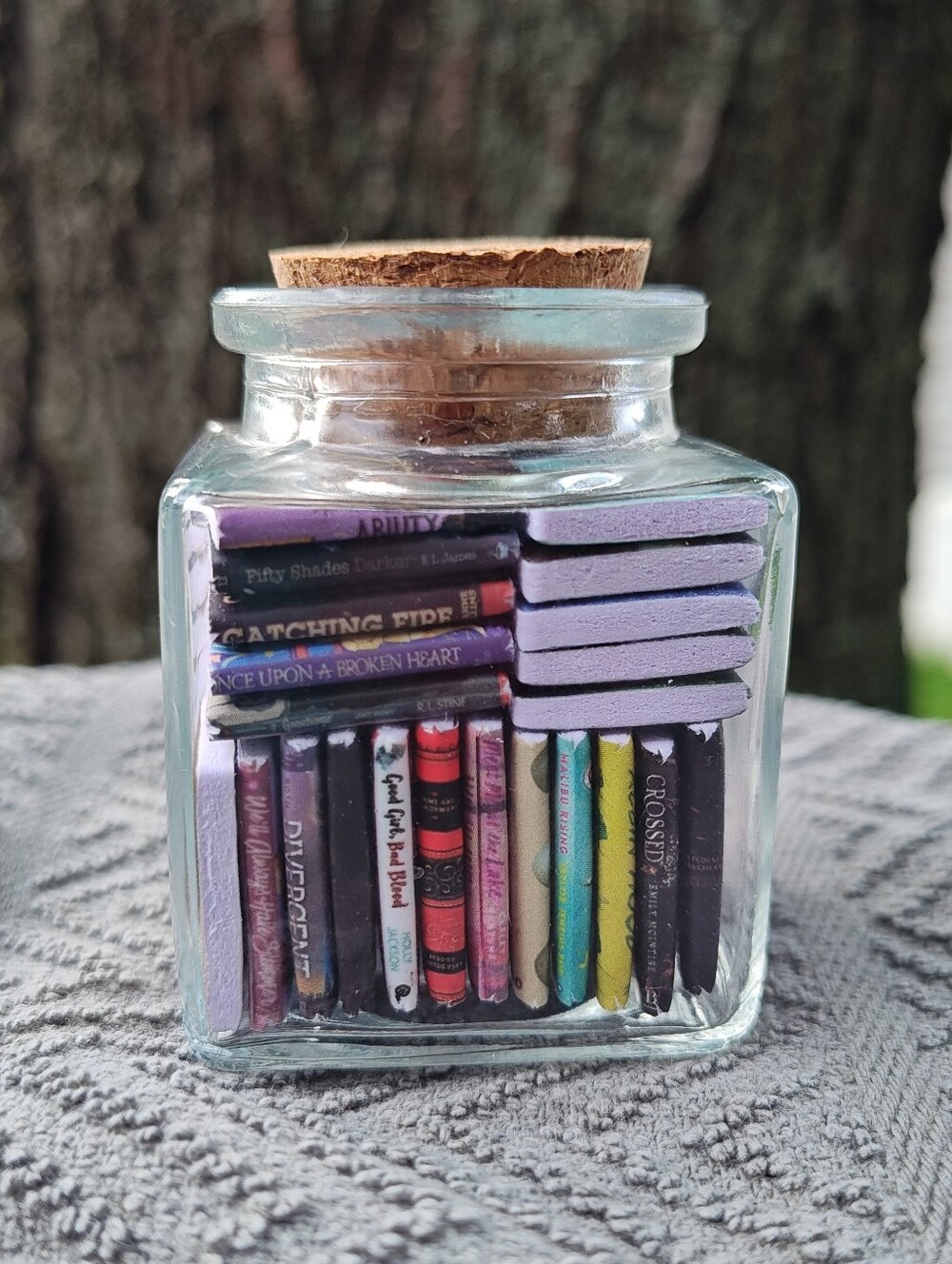 Small Cube Book Jar 45+ Miniature Books, Minis, Whimsical Home Decor